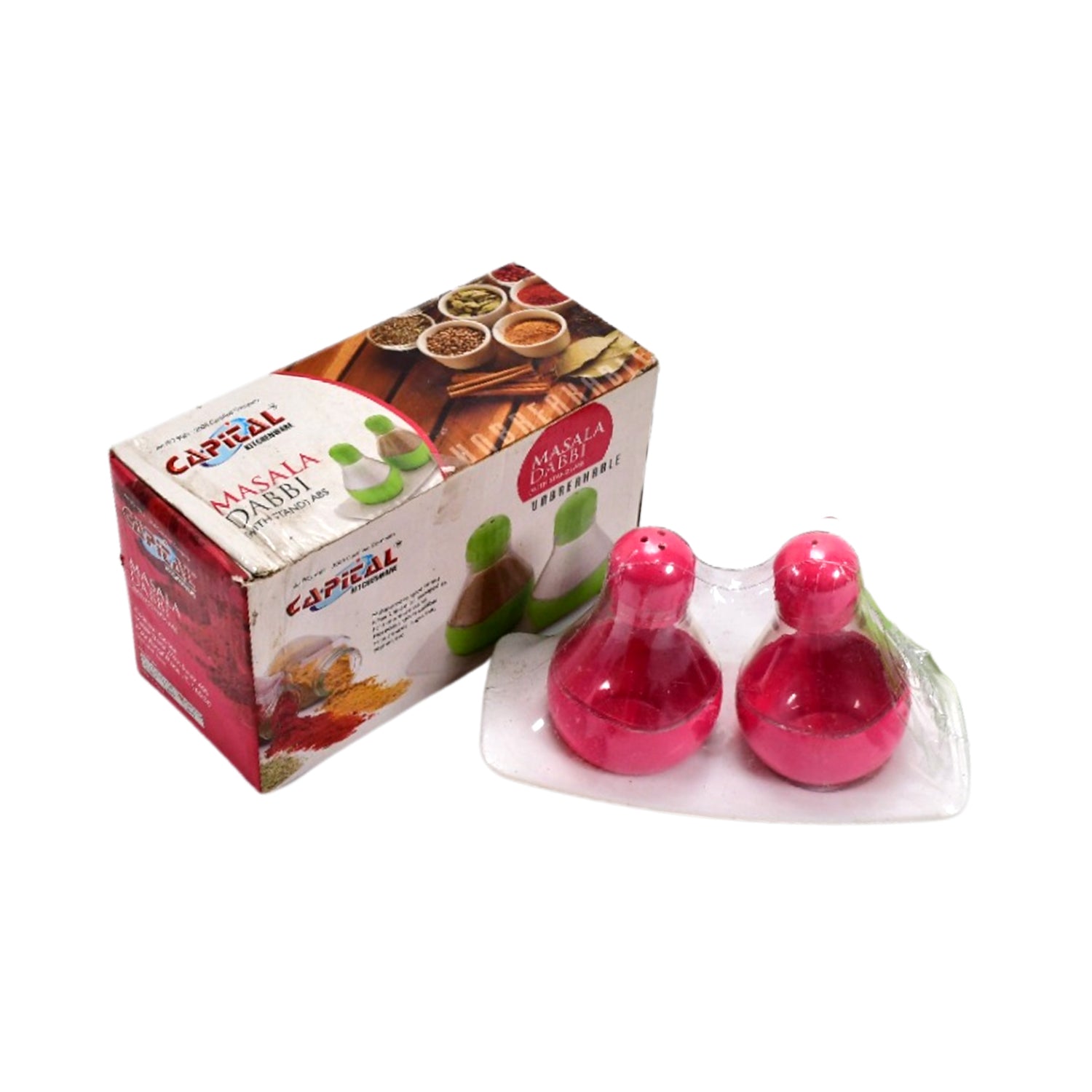 2635 Masala Dabbi With Stand / Salt And Pepper Dispenser DeoDap