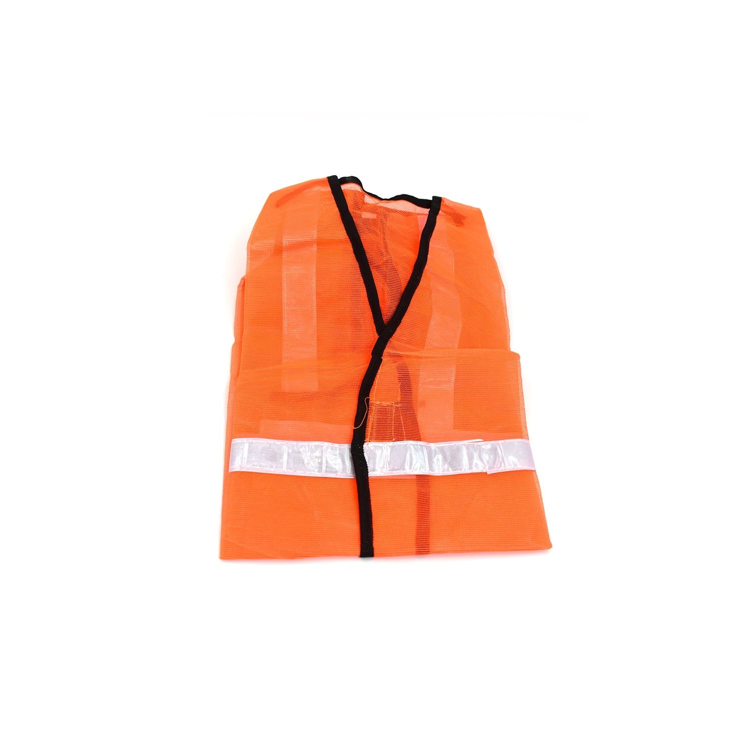 High-visibility orange safety jacket for construction use