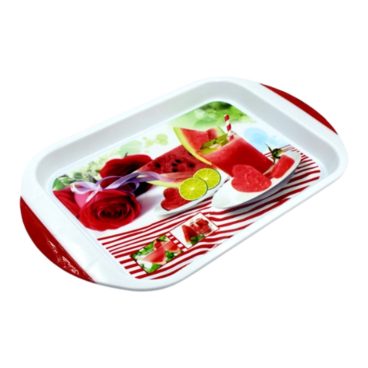 Big plastic tray for versatile kitchen and general use.