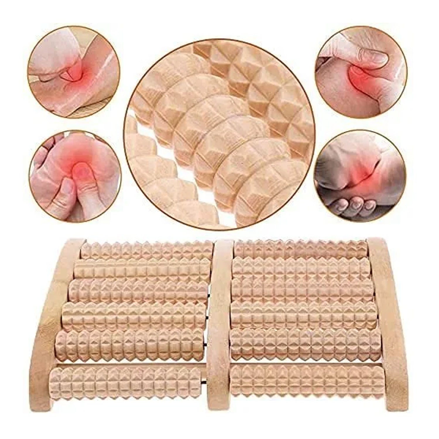 7262 Wooden Foot Massager Roller Reflexology Foot Massager for Increase Blood Circulation and Plantar Fasciitis Relieve Pain 