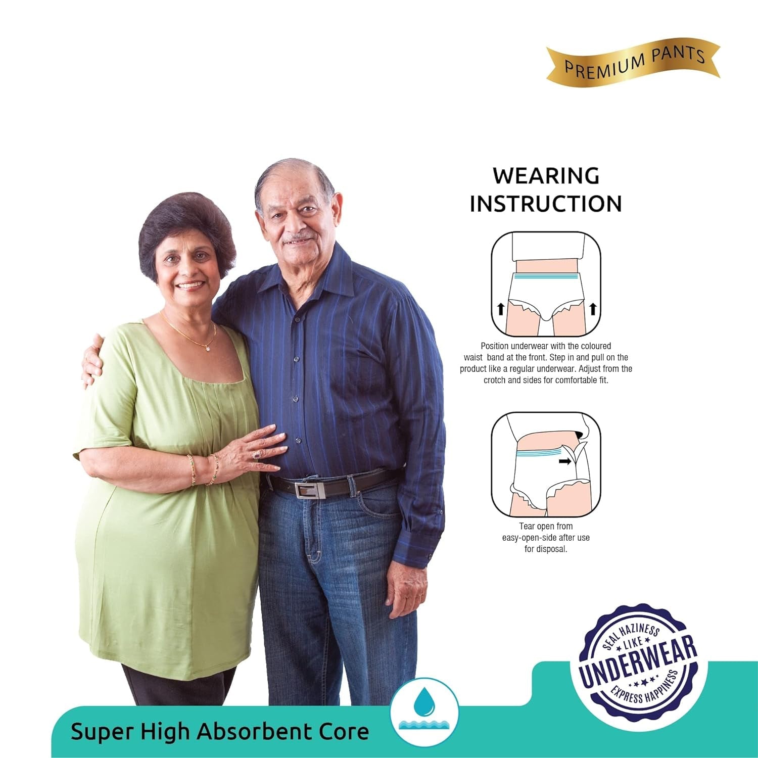 M-L adult diapers for senior care, 10-piece pack