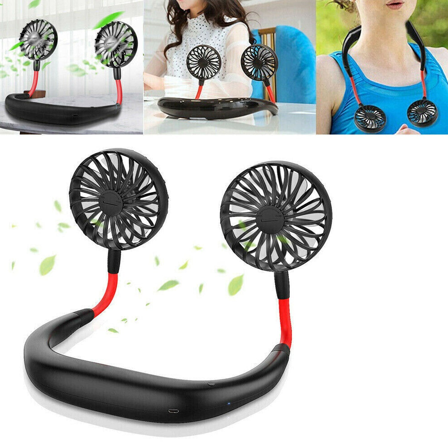 Neckband fan for home, office, and travel