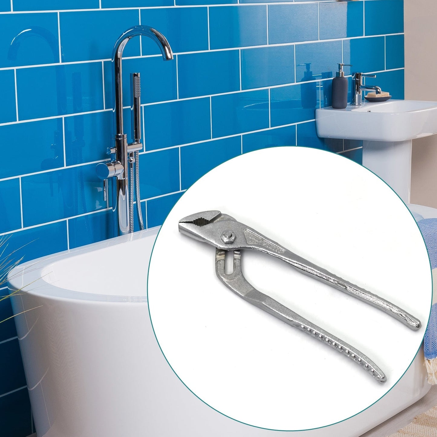 Water pump adjustable plier wrench for plumbing tasks.