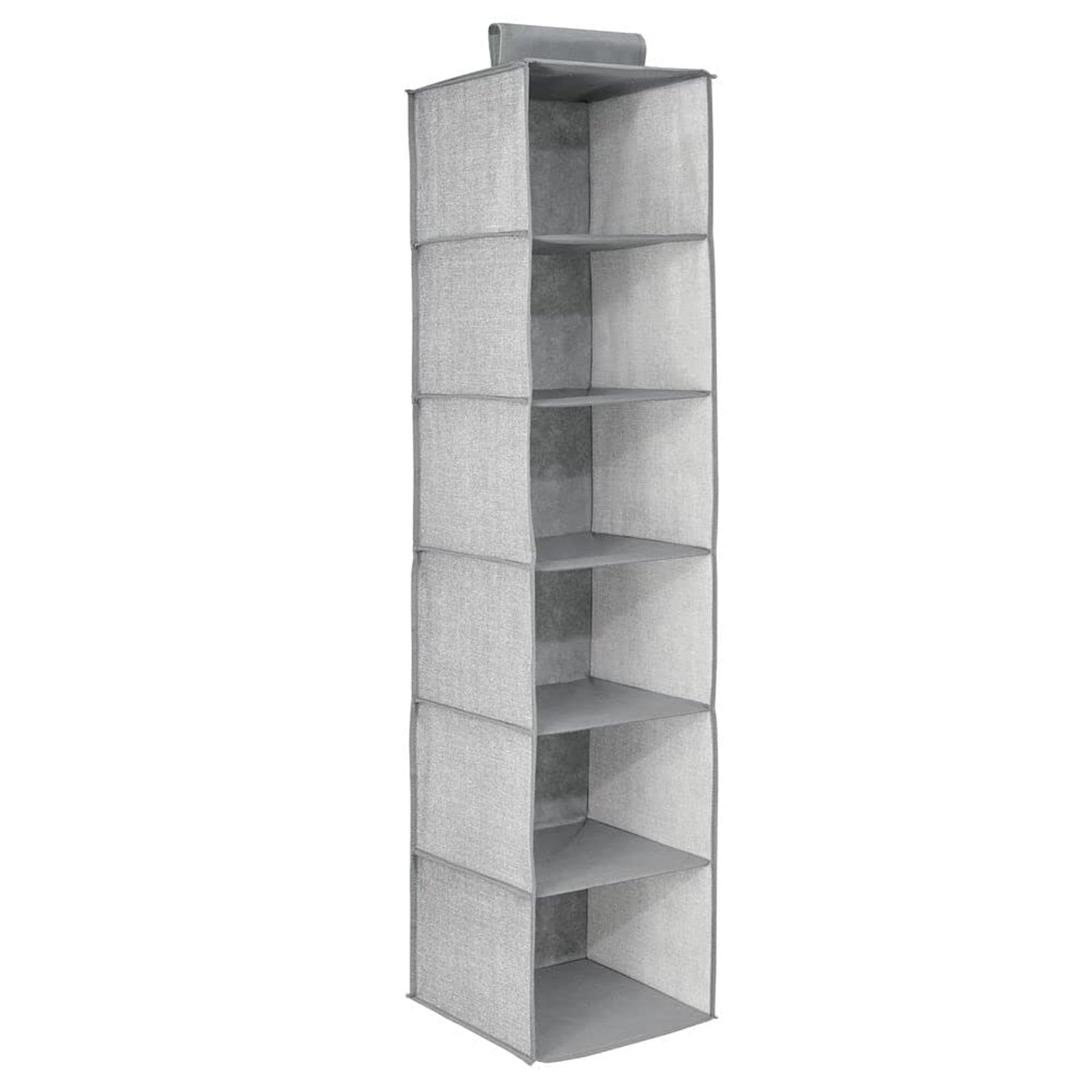 6741 Non-Woven Fabric Cloth 6 Selves Hanging Storage Wardrobe Organizer with PVC Zippered Closure 6 Layers Chain Cloth 