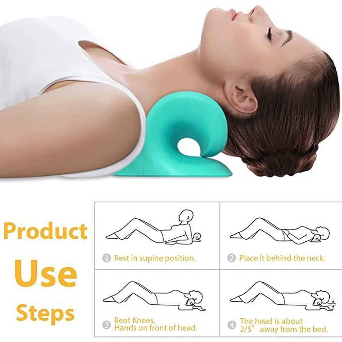 0511 Neck Relaxer | Cervical Pillow for Neck & Shoulder Pain | Chiropractic Acupressure Manual Massage | Medical Grade Material | Recommended by Orthopaedics DeoDap