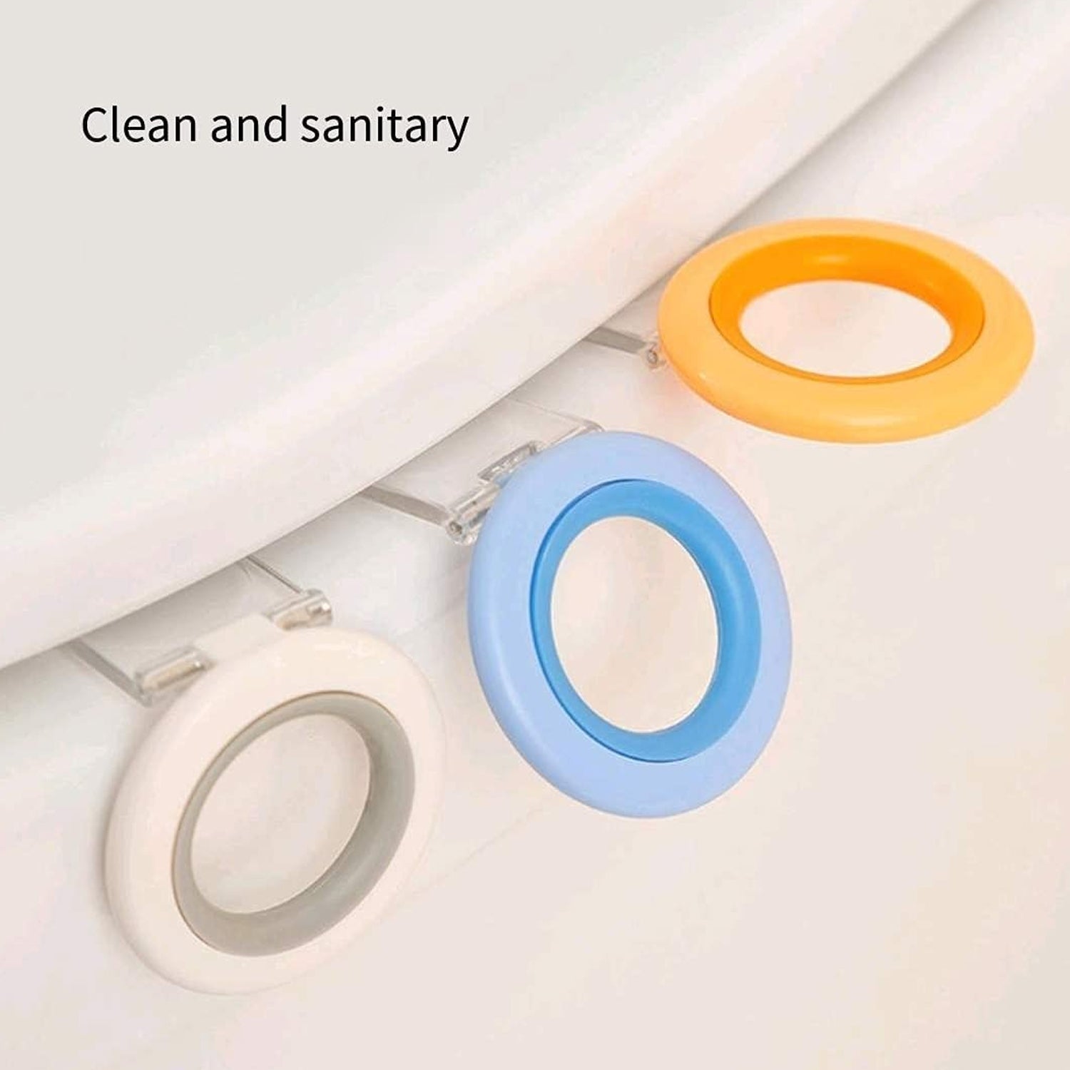 Sanitary toilet seat lifter handle for hands-free lifting