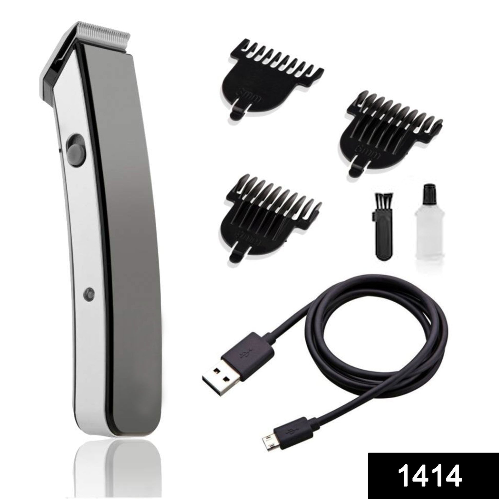 Beard and hair trimmer with USB charging.