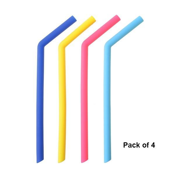 Set of 4 silicone straws