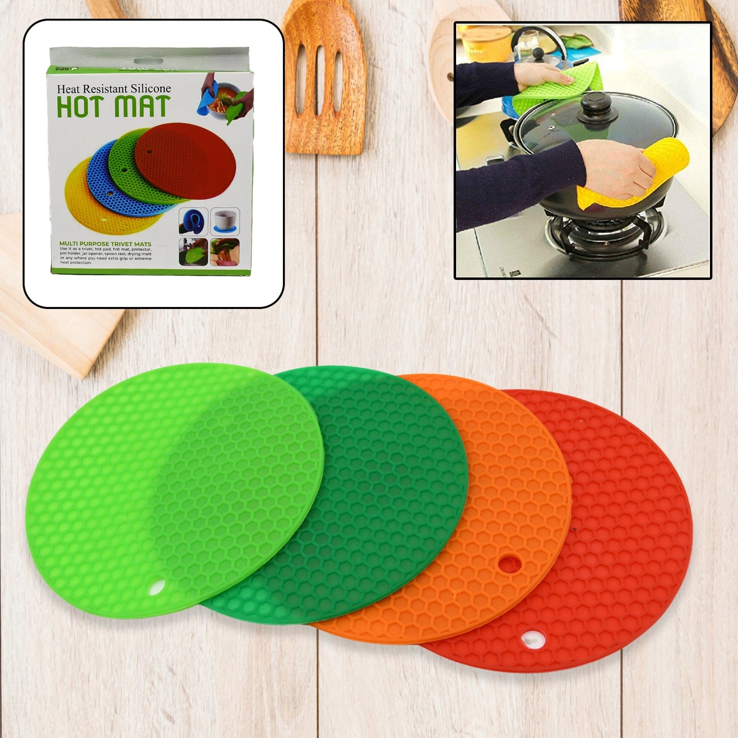 Silicone hot mat with non-slip surface