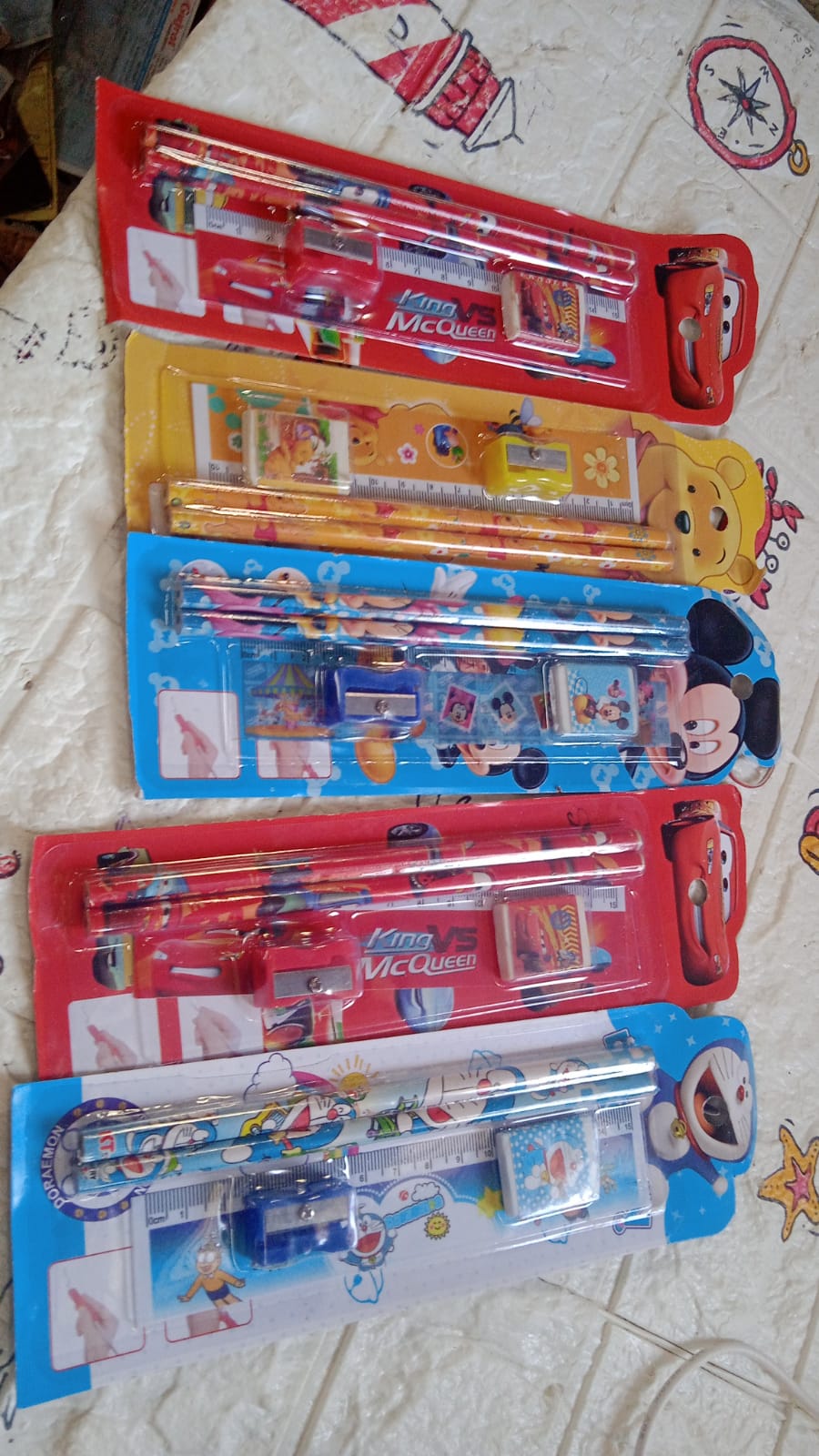 Cartoon-themed pencil set for school and play