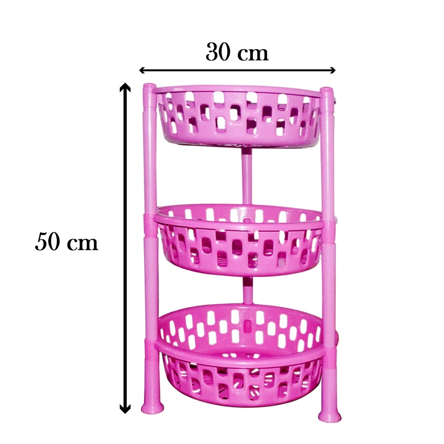 2507 Round Multipurpose Plastic Storage Rack Organiser DeoDap