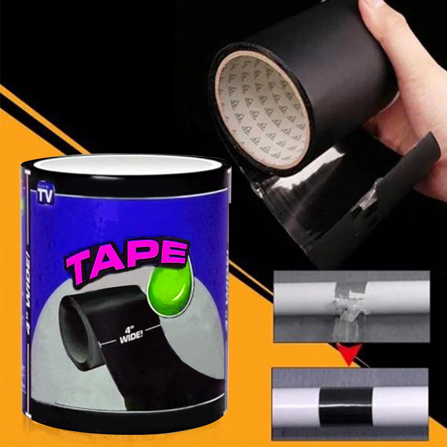 Super strong waterproof adhesive tape for sealing leaks and moisture.