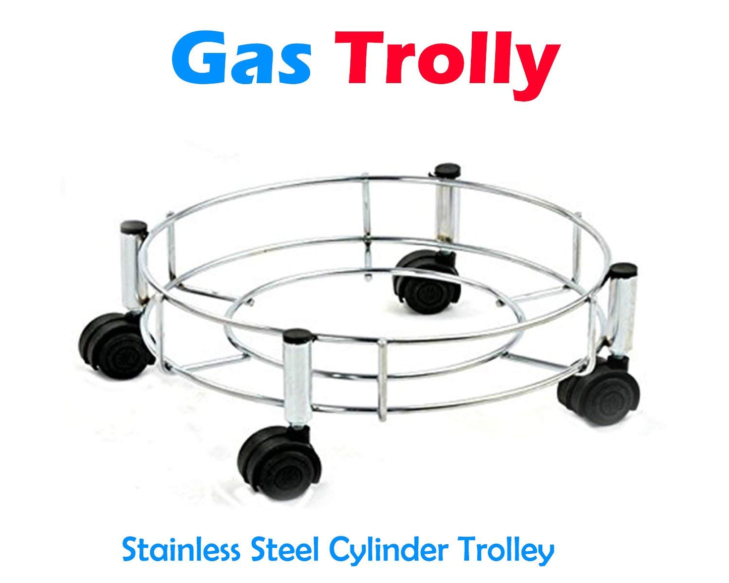 Gas cylinder trolley with wheels