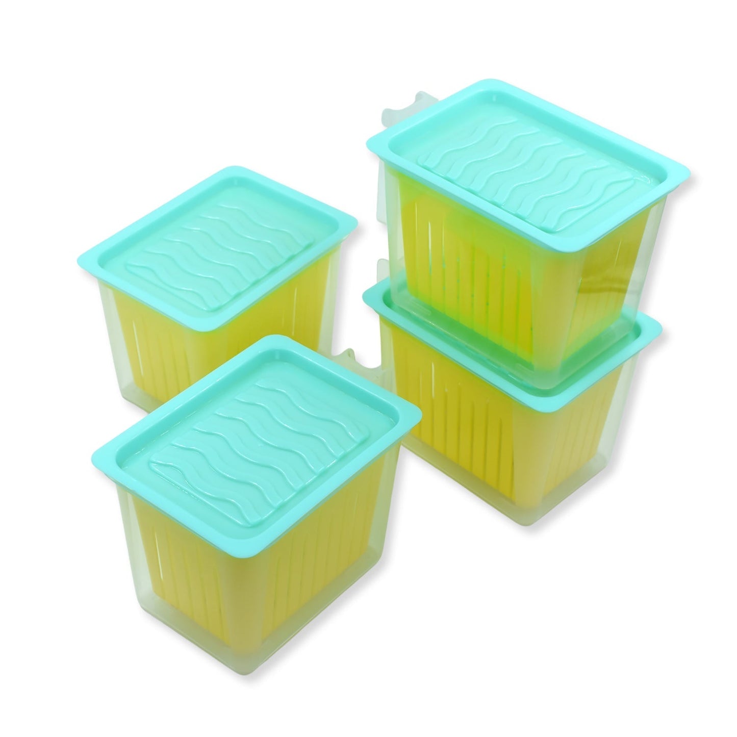 Transparent plastic storage containers for fridge and kitchen organization