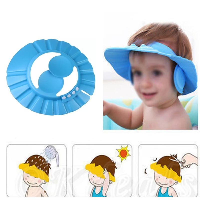 0378 Adjustable Safe Soft Baby Shower cap dopstop