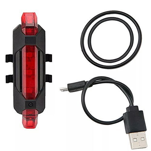 Red waterproof front LED light for bicycles.