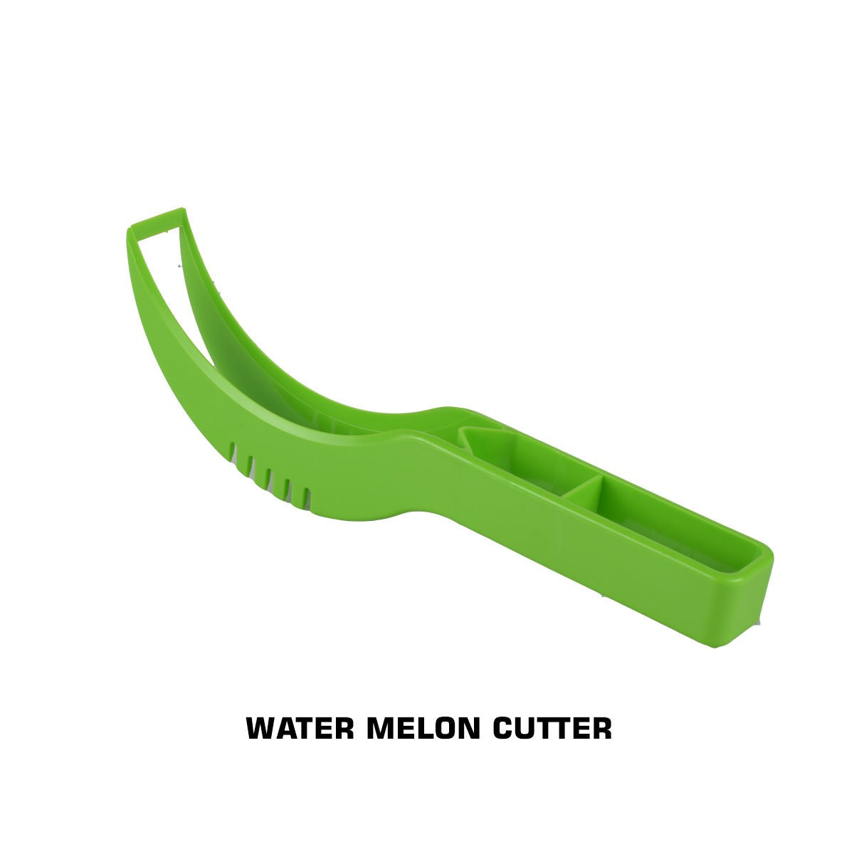 Watermelon slicer with ergonomic handle for quick and even slicing.