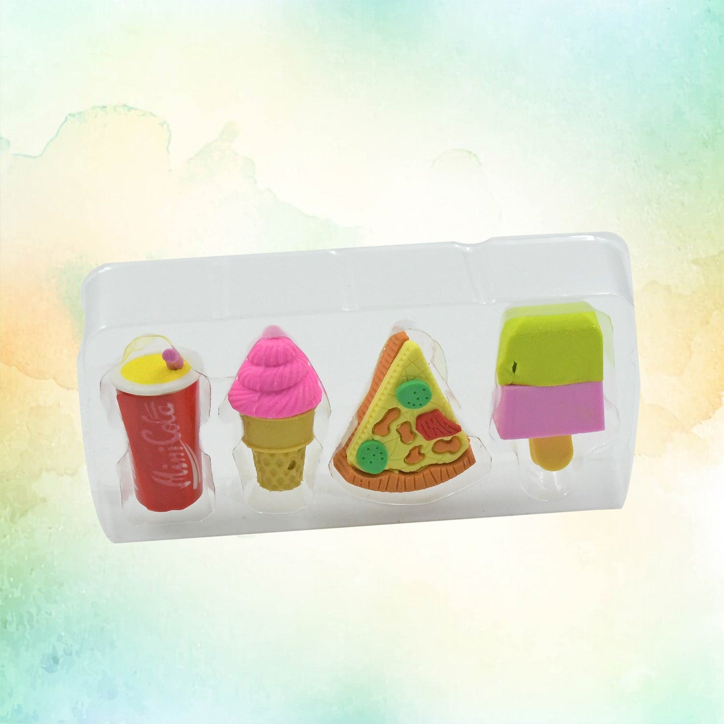 4322 Multicoloured Eraser/ Coke Eraser/French Fries Eraser/Burger Eraser/Icecream Eraser for Kids/Eraser for School sturdent & Best for Birthday Return Gift/Party Gift (Mix Design 1 Set)