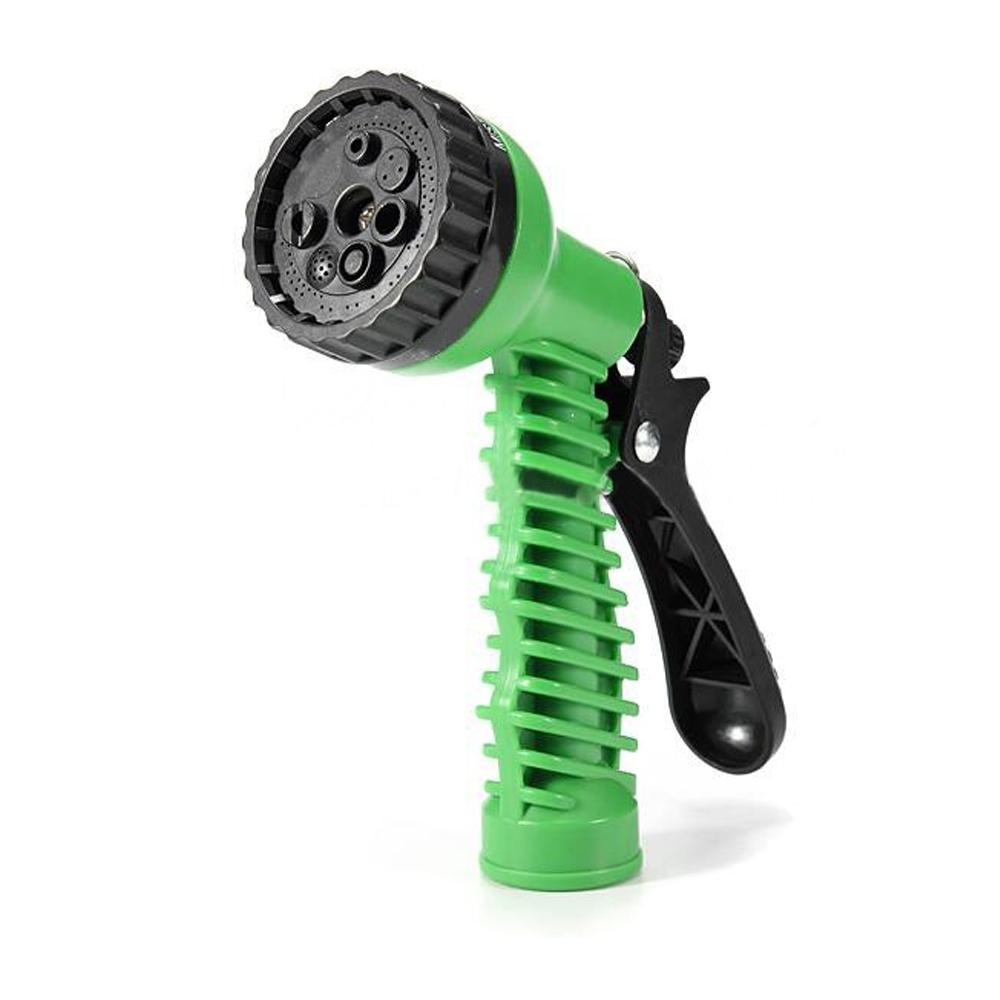 Garden hose nozzle with spray gun connector.