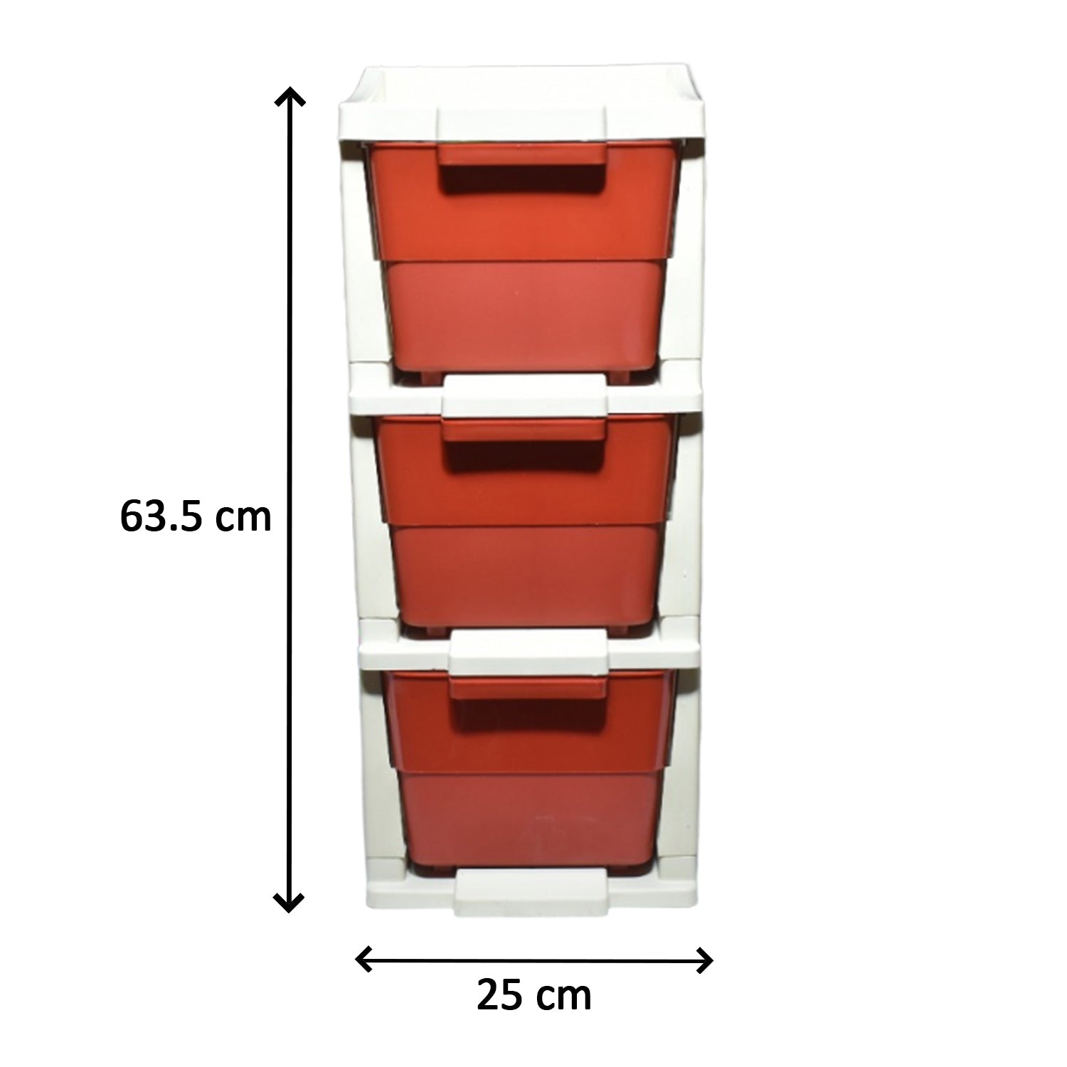 Compact anti-slip 3-layer drawer storage system for organizing household items.