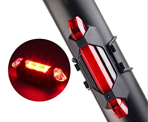 Bright red front LED light for bicycles, waterproof.