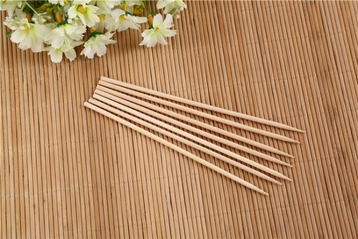 bamboo BBQ skewers with a natural finish.