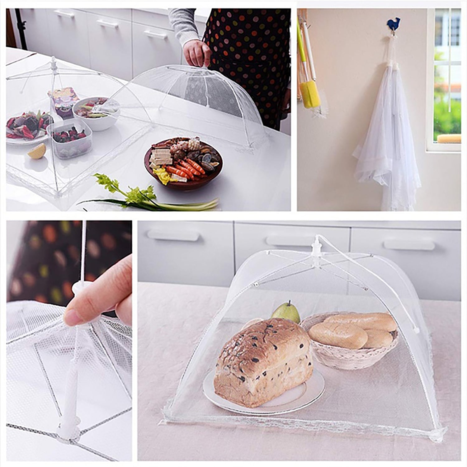 2280 Food Covers Mesh Net Kitchen Umbrella Practical Home Using Food Cover (Multicolour) 