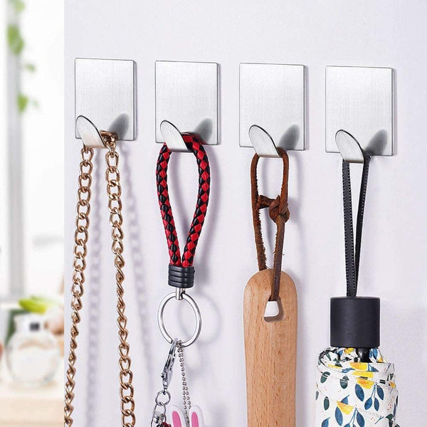 Heavy-duty sticky hooks for walls, pack of 6.