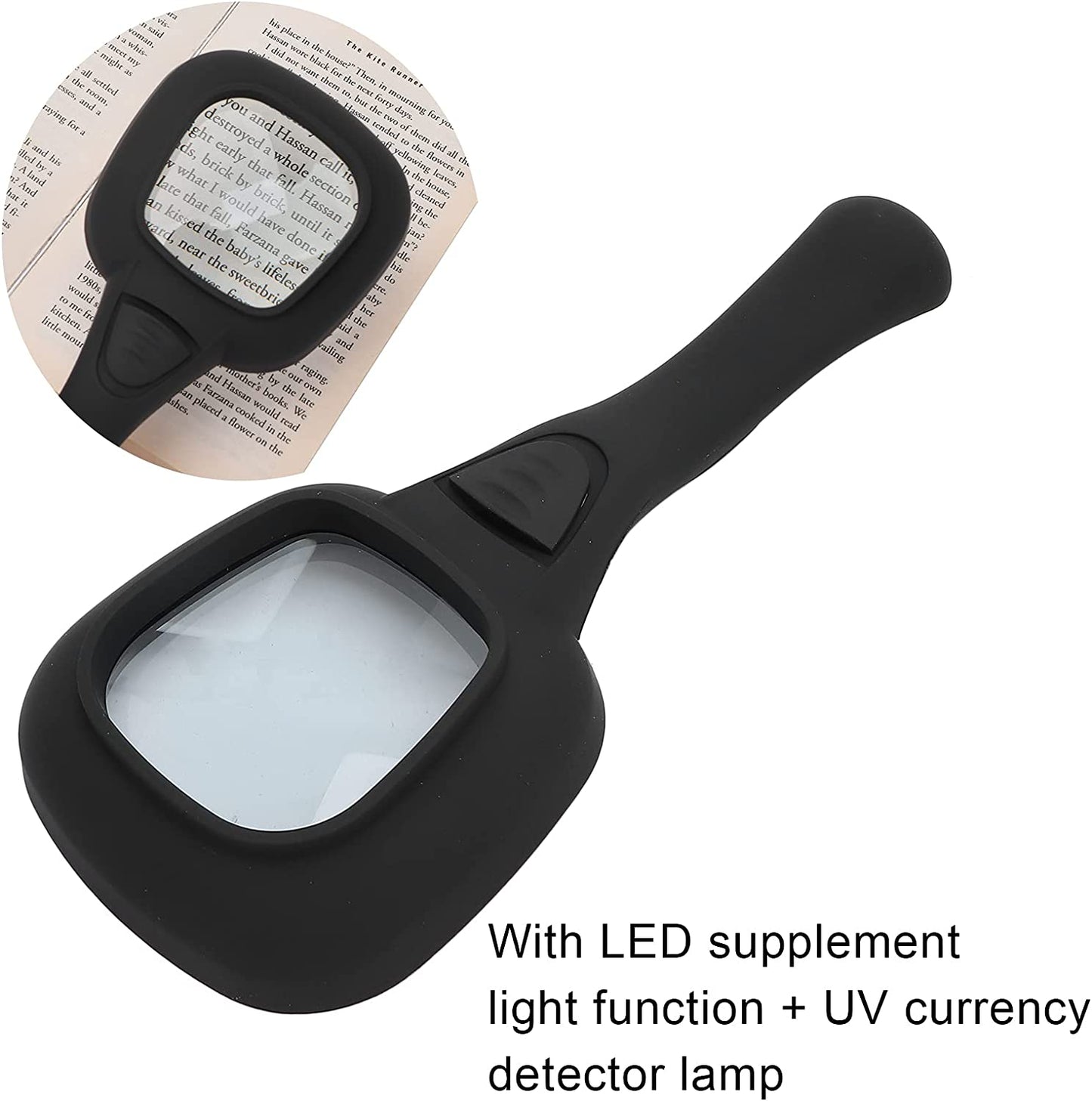 1573A Handheld Magnifying Glass 6 LED Illuminated Lighted Magnifier for Seniors Reading, Soldering, Inspection, Coins, Jewelry, Exploring 