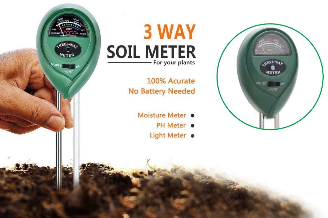 473 Soil Tester 3-in-1 Plant Moisture Sensor (Green) 