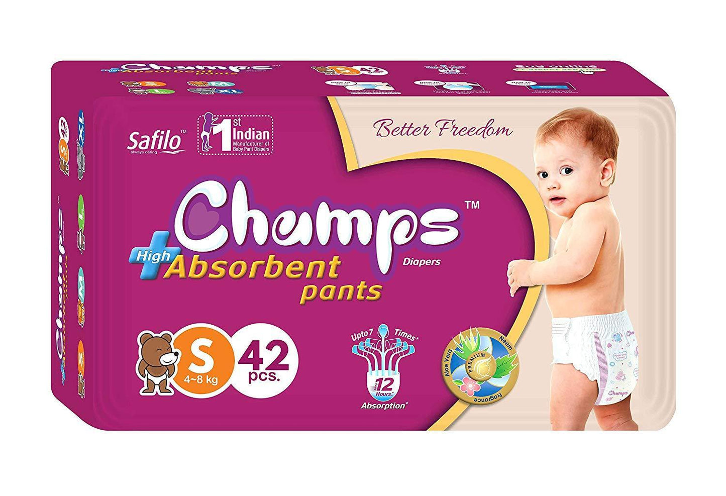 Premium Champs High Absorbent Pant Style Diaper Small, Medium and Large Size Diaper