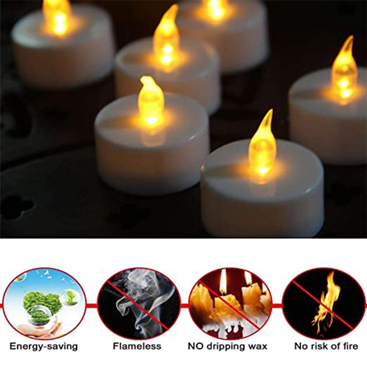 6439 Set of 12 Flameless Floating Candles Battery Operated Tea Lights Tealight Candle - Decorative, Wedding. DeoDap