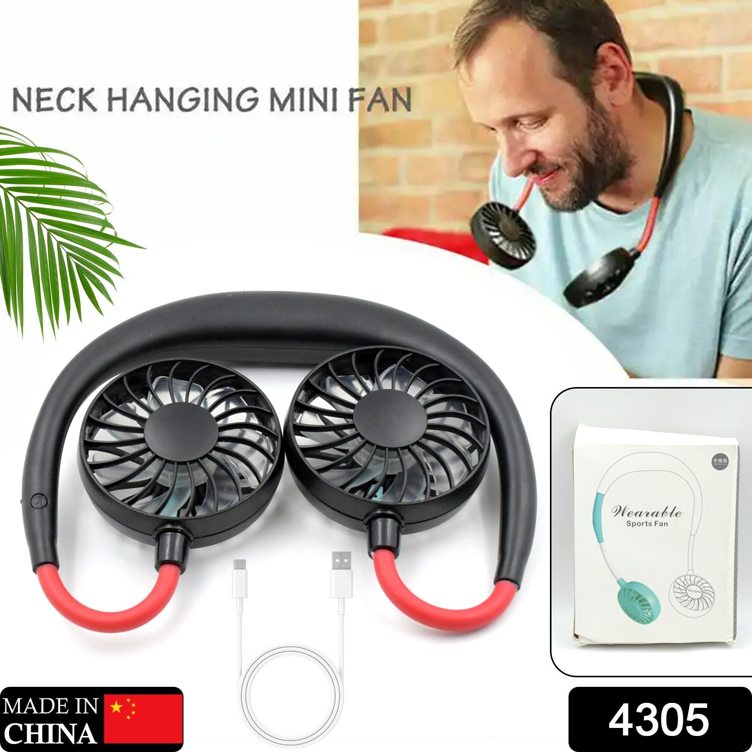 Rechargeable neckband fan for hands-free cooling