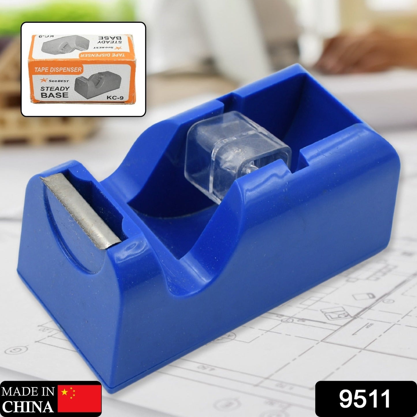 Plastic Tape Dispenser Cutter for Home Office use, Tape Dispenser for Stationary, Tape Cutter Packaging Tape School Supplies (1 pc / 235 Gm)