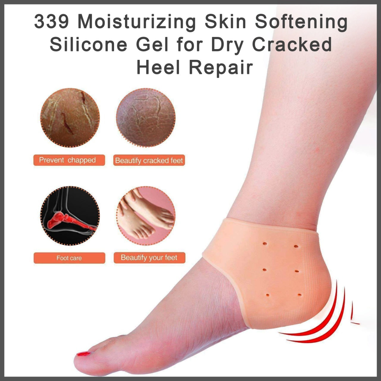 339 Moisturizing Skin Softening Silicone Gel for Dry Cracked Heel Repair (Multicolour) dopstop