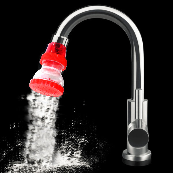 Plastic 360-degree shower head faucet, small and efficient.