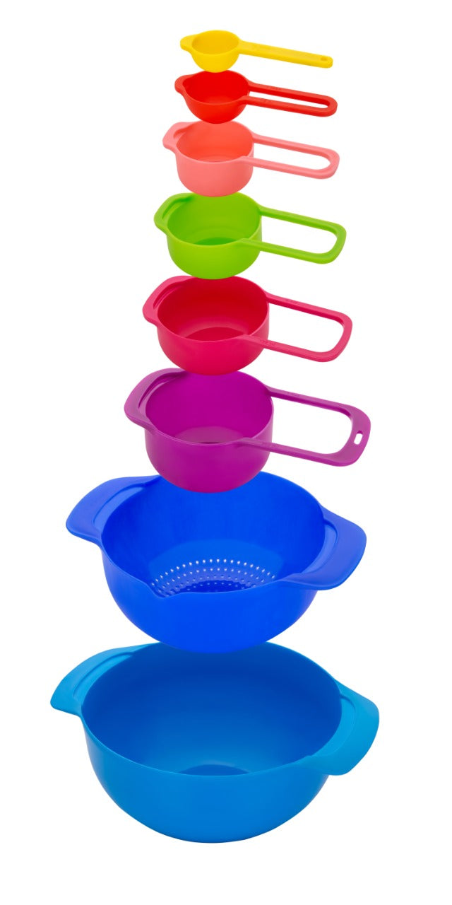 0833 8 Piece Nesting Bowls with Measuring Cups Set 