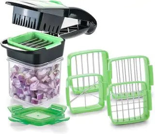 2152 Premium Vegetable Dicer Multi Chopper Set 5 in 1 Cutting Blades DeoDap