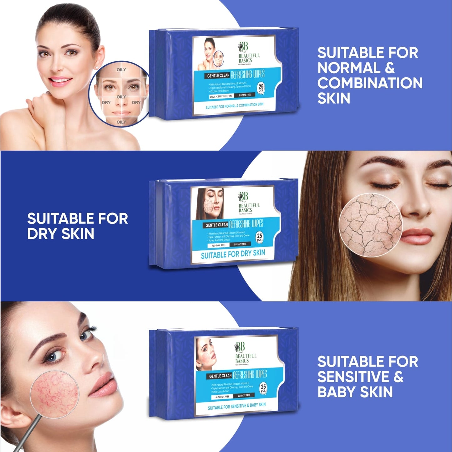 Refreshing Wet Wipes for Face | Facial Cleansing | Refreshing & Skin Hydration| Soothing for skin | pH Balance & Alcohol Free | Nourishing with Fruit extract | 25 Wipes