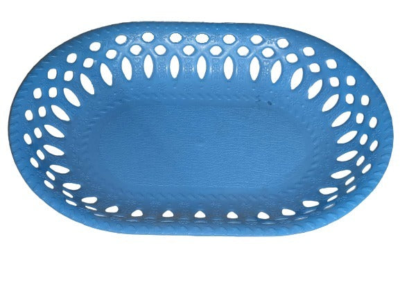 Plastic serving tray with a smooth surface.