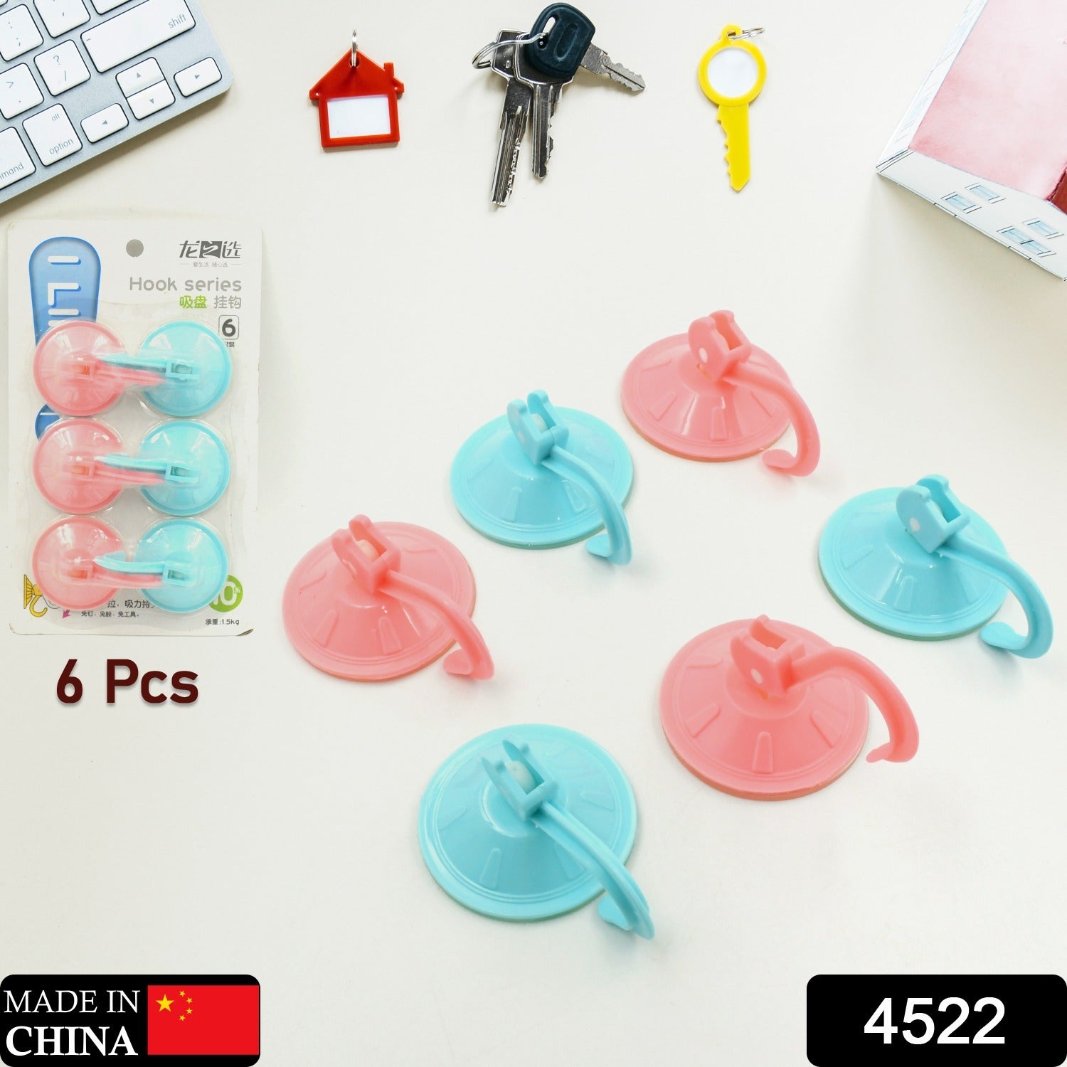 Plastic sticky hooks for bathroom and kitchen