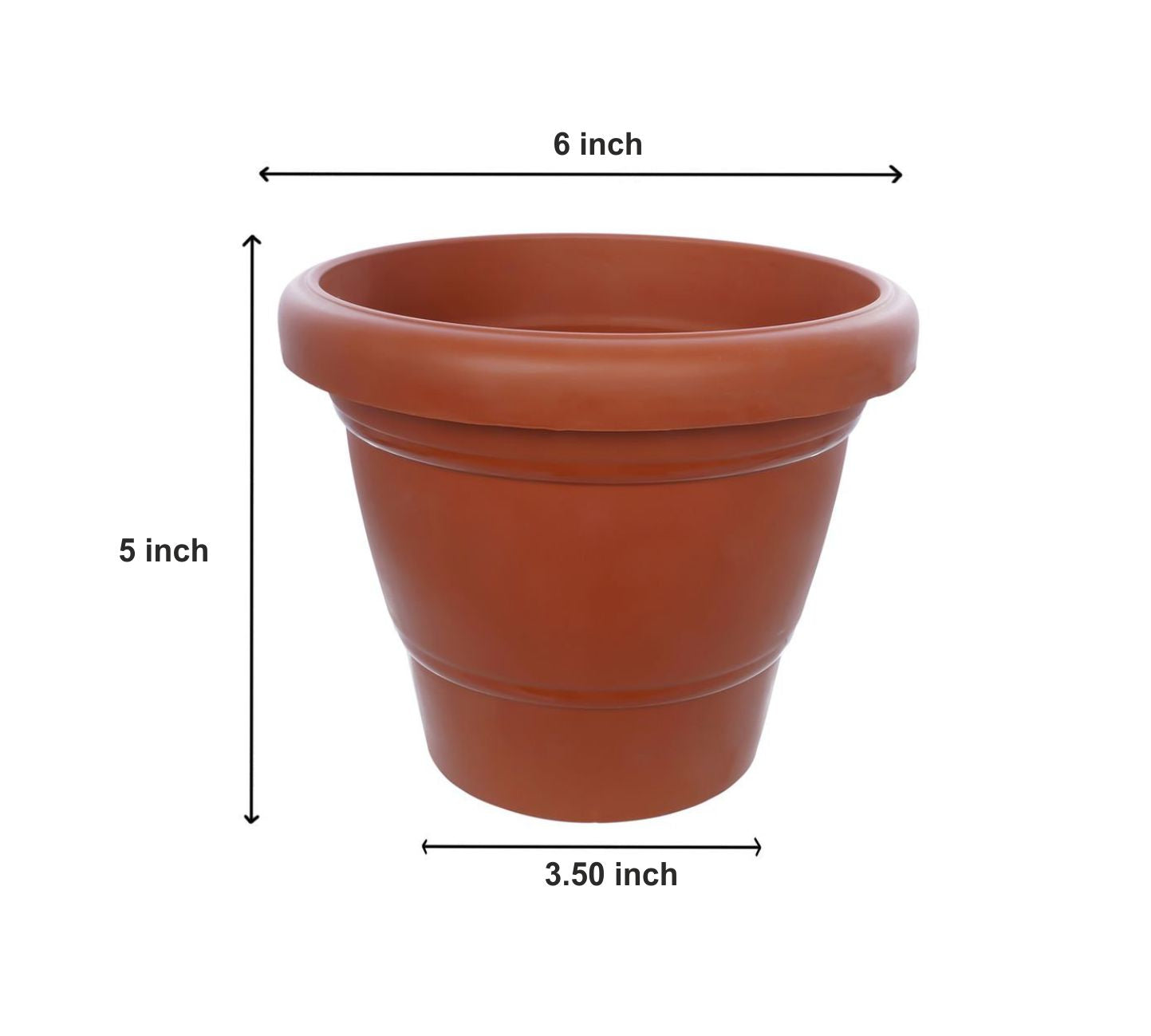 Small size plastic garden pot brown color